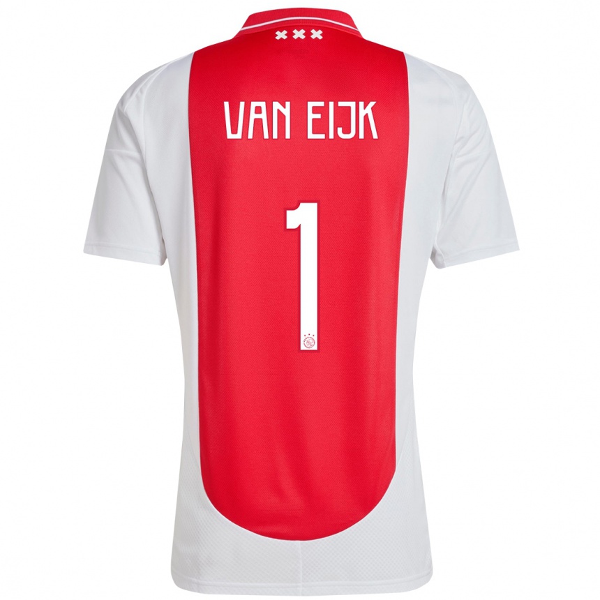 Enfant Football Maillot Regina Van Eijk #1 Rouge Blanc Tenues Domicile 2024/25 Canada