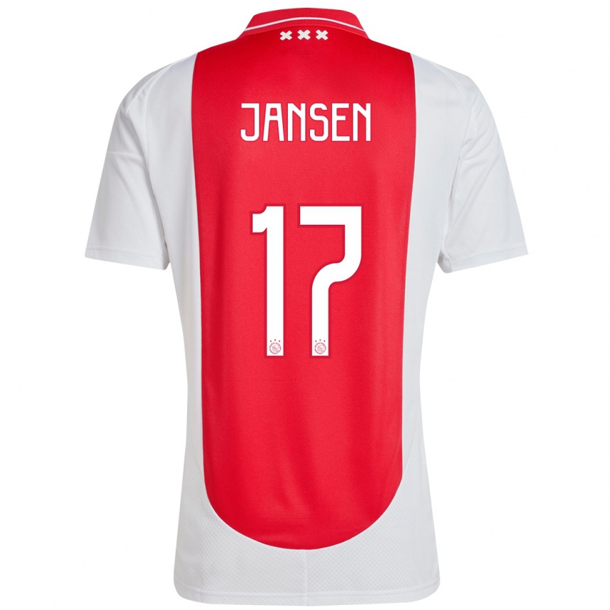 Enfant Football Maillot Bente Jansen #17 Rouge Blanc Tenues Domicile 2024/25 Canada