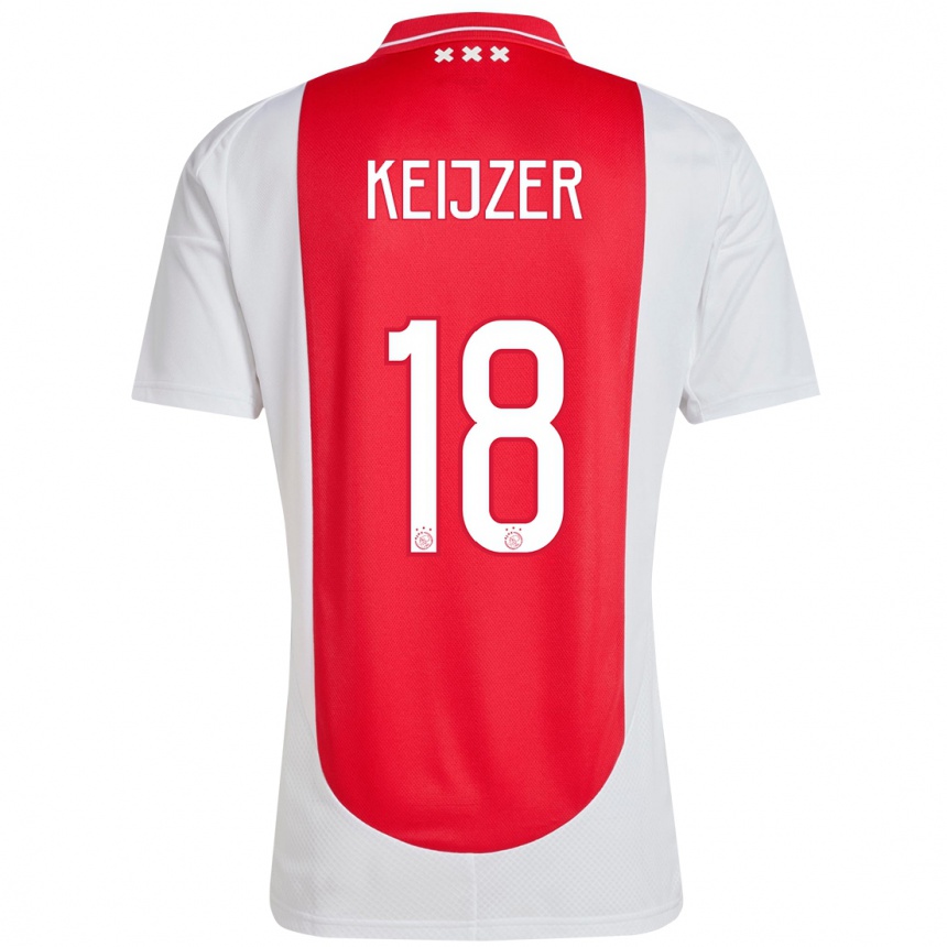 Enfant Football Maillot Milicia Keijzer #18 Rouge Blanc Tenues Domicile 2024/25 Canada