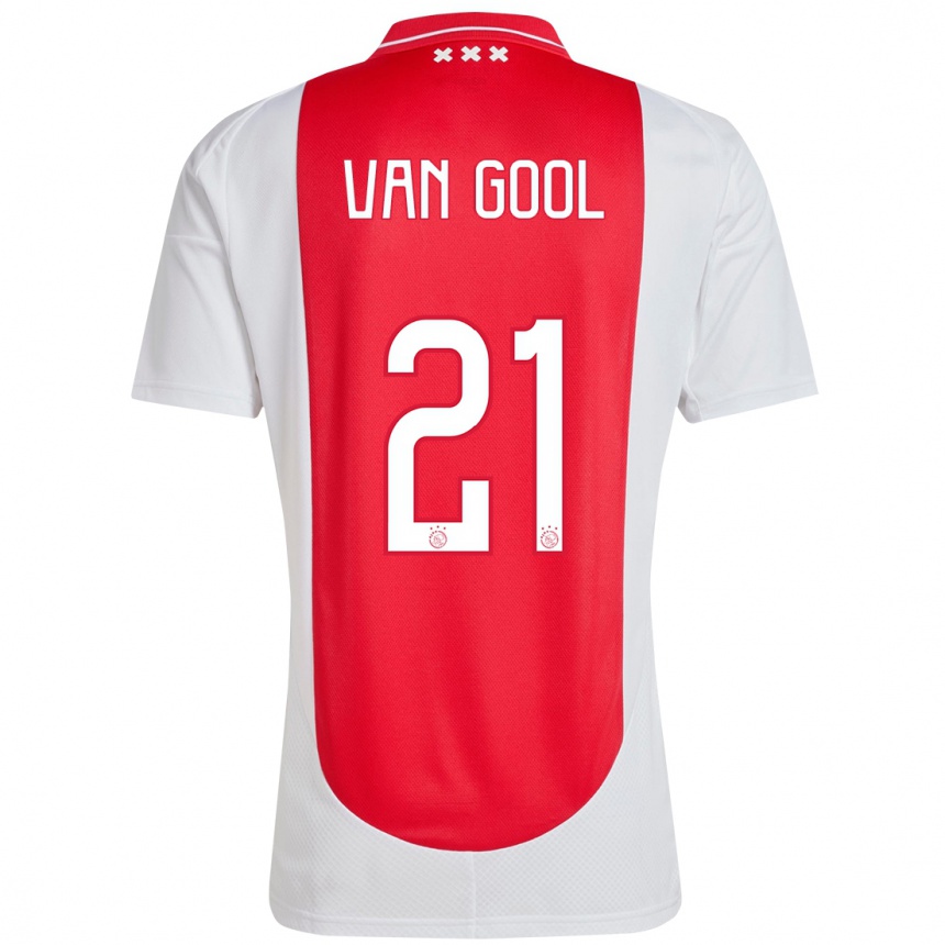 Kids Football Rosa Van Gool #21 Red White Home Jersey 2024/25 T-Shirt Canada