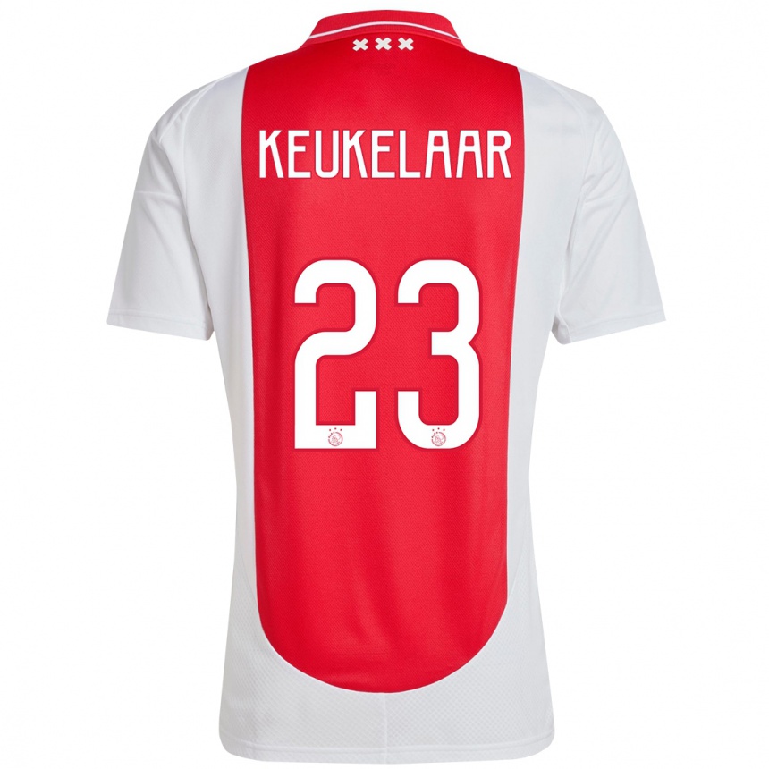 Enfant Football Maillot Lotte Keukelaar #23 Rouge Blanc Tenues Domicile 2024/25 Canada