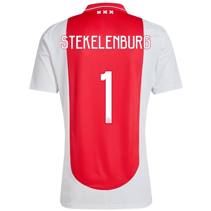 Enfant Football Maillot Maarten Stekelenburg #1 Rouge Blanc Tenues Domicile 2024/25 Canada