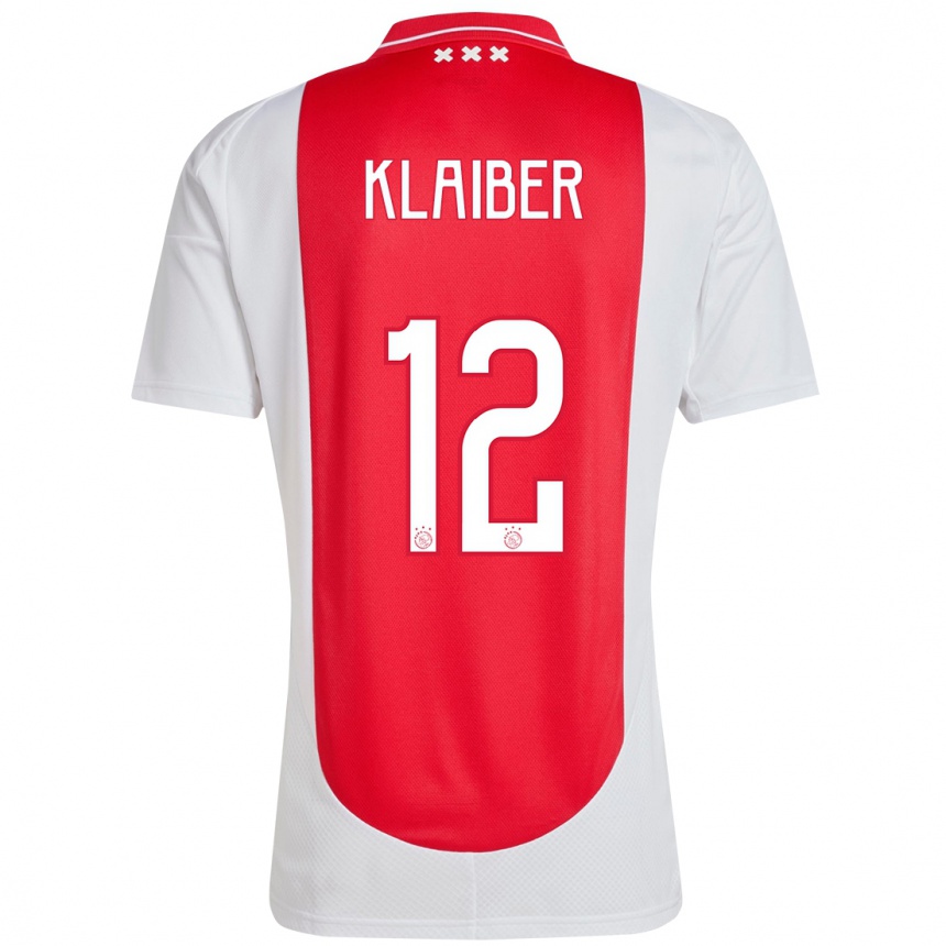 Enfant Football Maillot Sean Klaiber #12 Rouge Blanc Tenues Domicile 2024/25 Canada