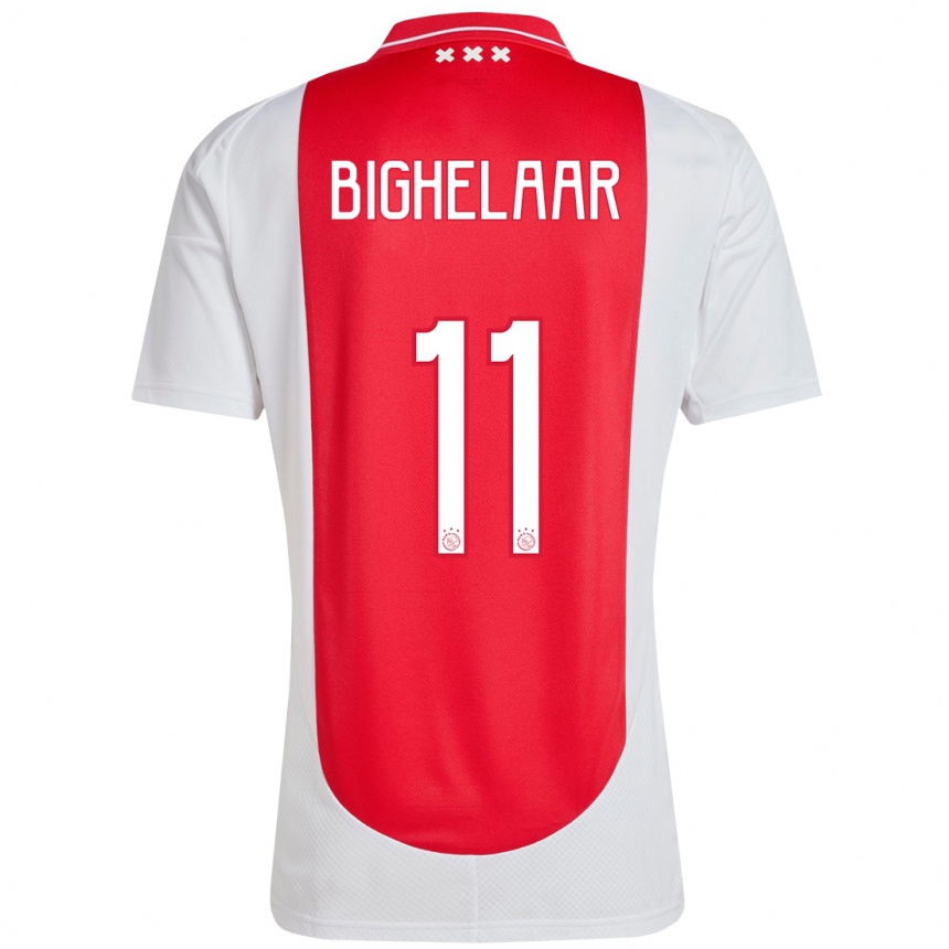 Enfant Football Maillot Marjolijn Van Den Bighelaar #11 Rouge Blanc Tenues Domicile 2024/25 Canada