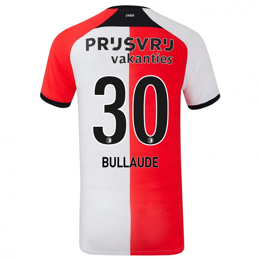 Enfant Football Maillot Ezequiel Bullaude #30 Rouge Blanc Tenues Domicile 2024/25 Canada