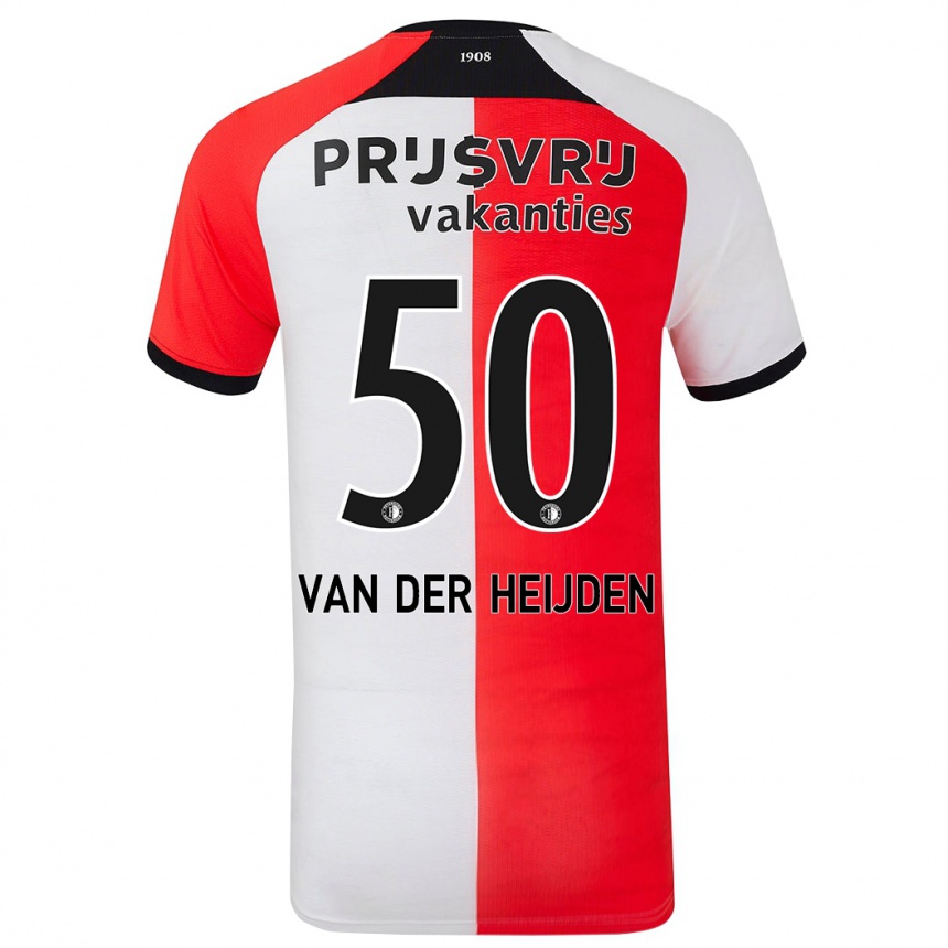 Enfant Football Maillot Délano Van Der Heijden #50 Rouge Blanc Tenues Domicile 2024/25 Canada