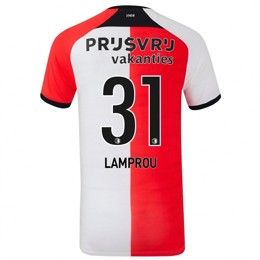 Enfant Football Maillot Kostas Lamprou #31 Rouge Blanc Tenues Domicile 2024/25 Canada