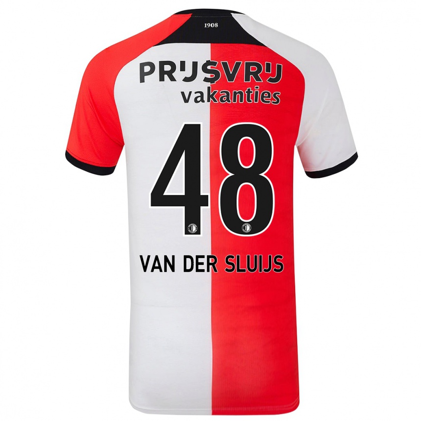 Kids Football Joep Van Der Sluijs #48 Red White Home Jersey 2024/25 T-Shirt Canada