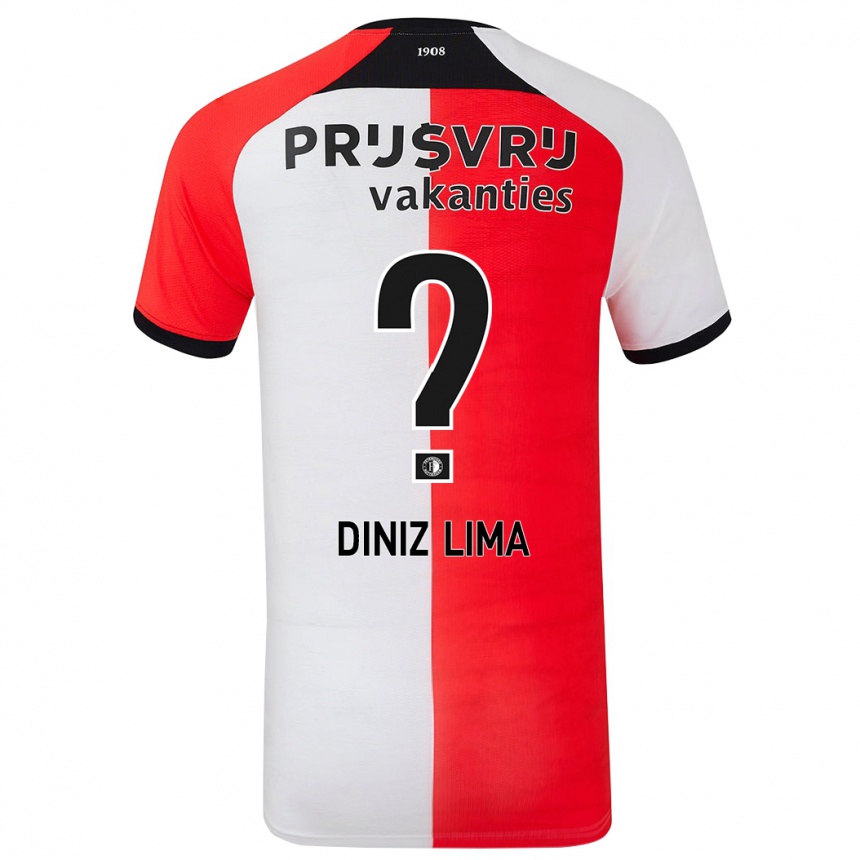 Enfant Football Maillot Lucas Diniz Lima #0 Rouge Blanc Tenues Domicile 2024/25 Canada