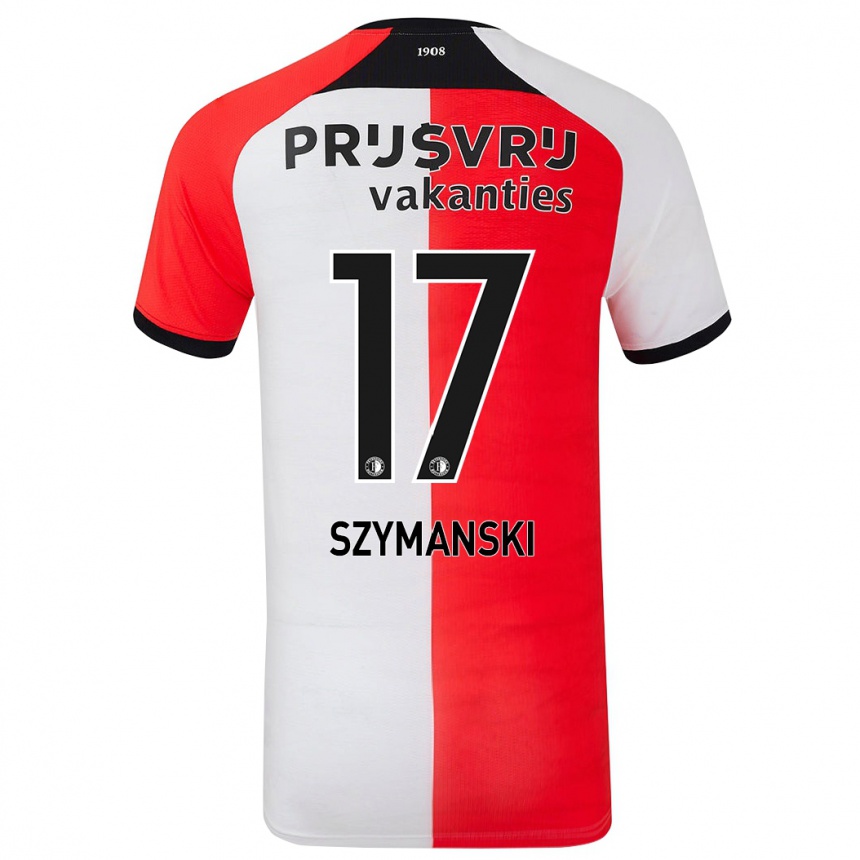 Enfant Football Maillot Sebastian Szymanski #17 Rouge Blanc Tenues Domicile 2024/25 Canada