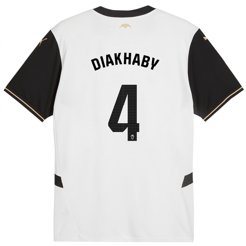 Enfant Football Maillot Mouctar Diakhaby #4 Blanc Noir Tenues Domicile 2024/25 Canada