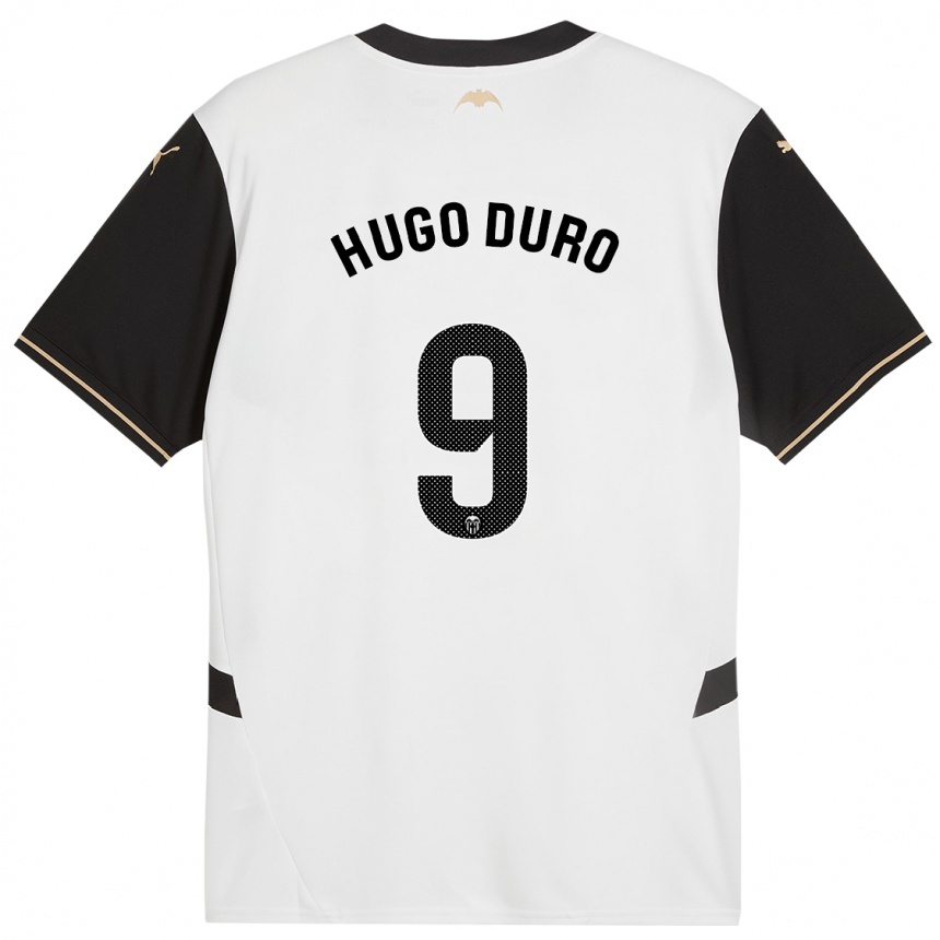 Enfant Football Maillot Hugo Duro #9 Blanc Noir Tenues Domicile 2024/25 Canada