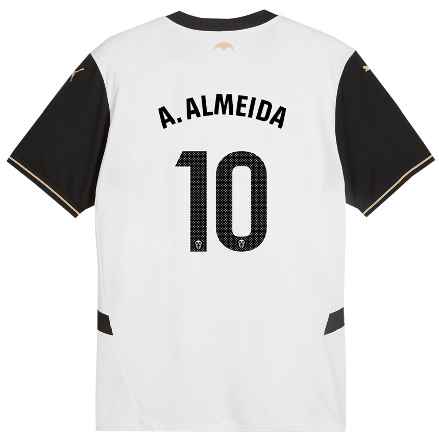 Enfant Football Maillot André Almeida #10 Blanc Noir Tenues Domicile 2024/25 Canada