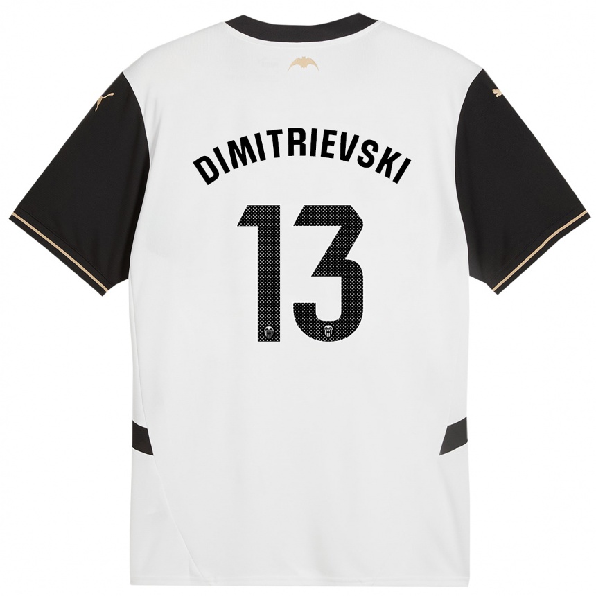 Enfant Football Maillot Stole Dimitrievski #13 Blanc Noir Tenues Domicile 2024/25 Canada