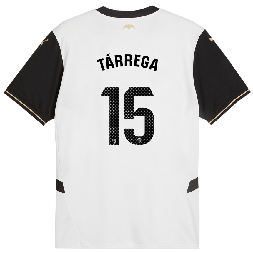 Enfant Football Maillot César Tárrega #15 Blanc Noir Tenues Domicile 2024/25 Canada