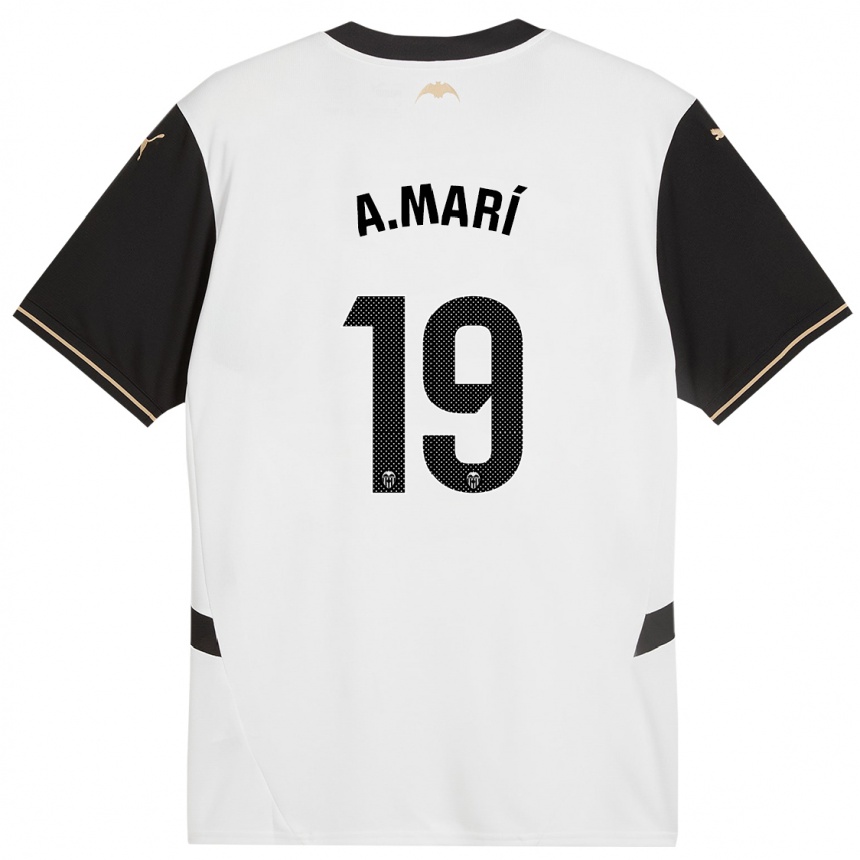 Enfant Football Maillot Alberto Marí #19 Blanc Noir Tenues Domicile 2024/25 Canada