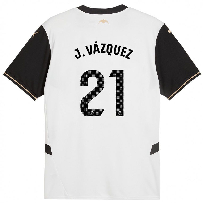 Enfant Football Maillot Jesús Vázquez #21 Blanc Noir Tenues Domicile 2024/25 Canada