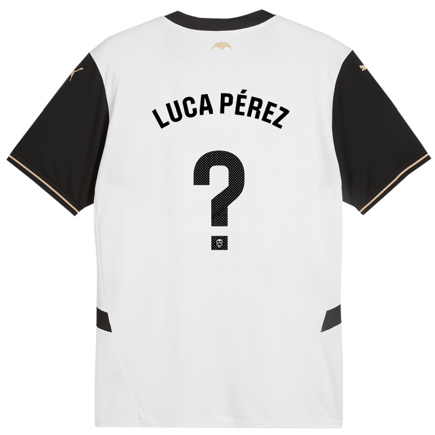 Enfant Football Maillot Simón Luca Pérez #0 Blanc Noir Tenues Domicile 2024/25 Canada