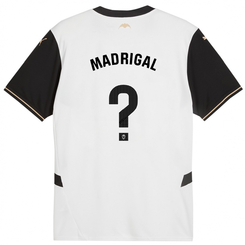 Kids Football Warren Madrigal #0 White Black Home Jersey 2024/25 T-Shirt Canada