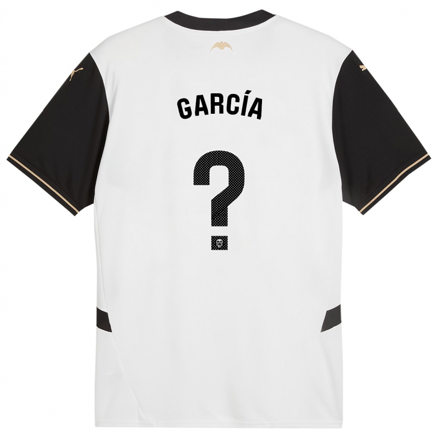 Kids Football Víctor García #0 White Black Home Jersey 2024/25 T-Shirt Canada