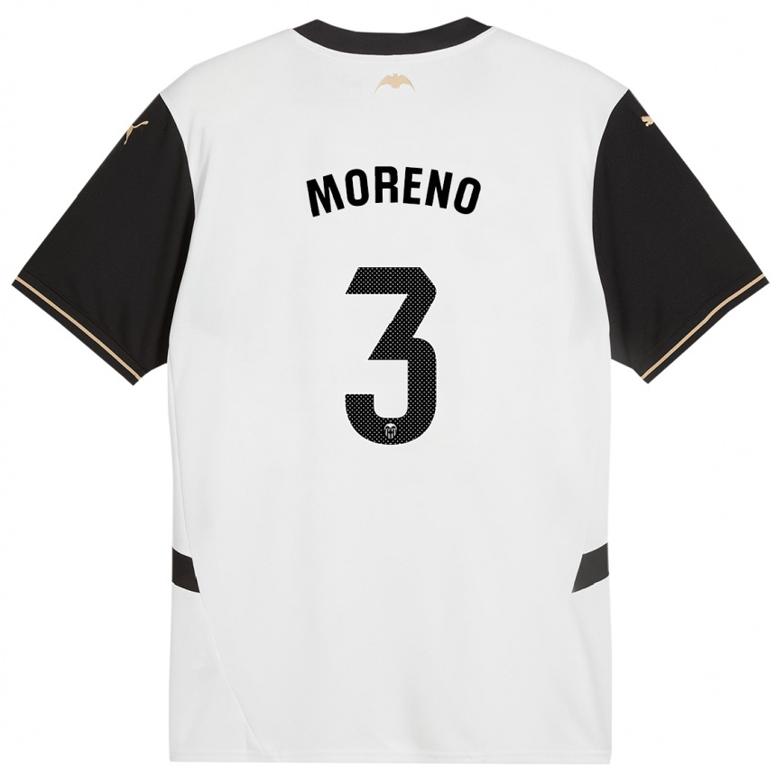 Enfant Football Maillot Diego Moreno #3 Blanc Noir Tenues Domicile 2024/25 Canada