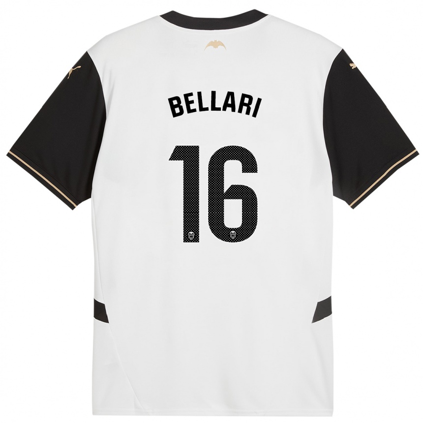 Kids Football Hamza Bellari #16 White Black Home Jersey 2024/25 T-Shirt Canada