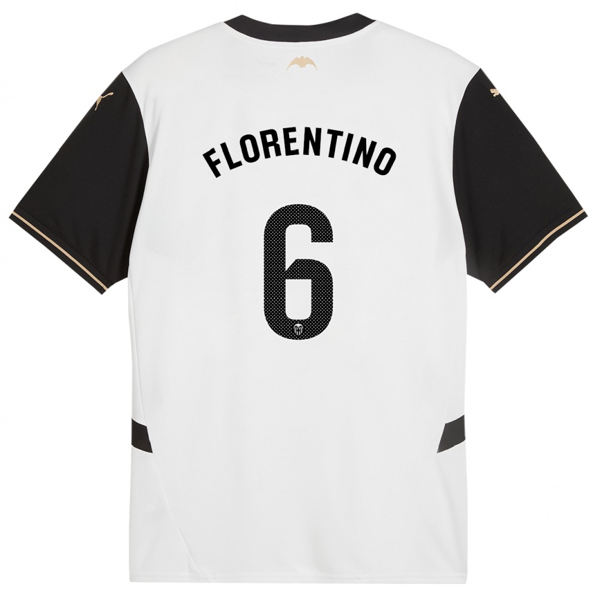 Enfant Football Maillot Claudia Florentino #6 Blanc Noir Tenues Domicile 2024/25 Canada