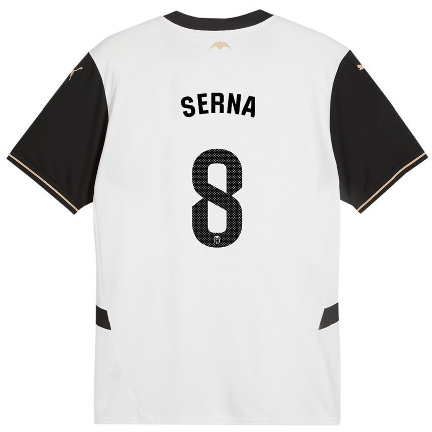 Kids Football Liced Serna #8 White Black Home Jersey 2024/25 T-Shirt Canada