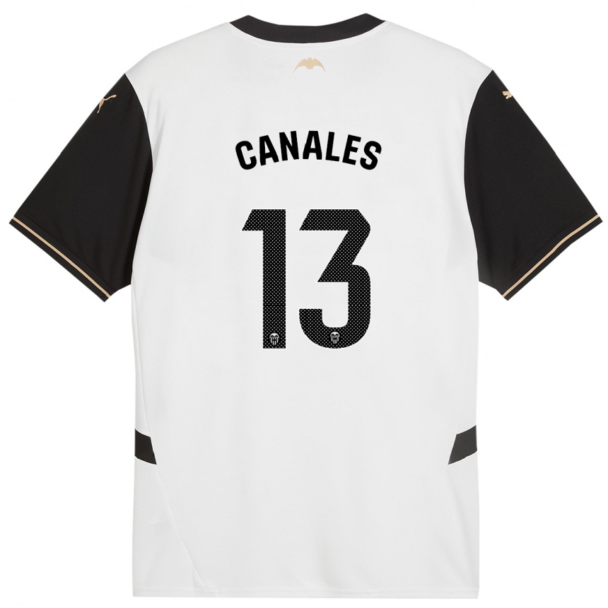 Kids Football Antonia Canales #13 White Black Home Jersey 2024/25 T-Shirt Canada