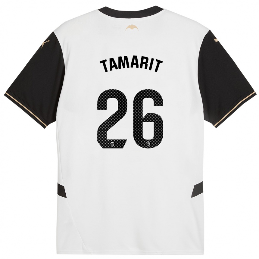 Kids Football Sara Tamarit #26 White Black Home Jersey 2024/25 T-Shirt Canada