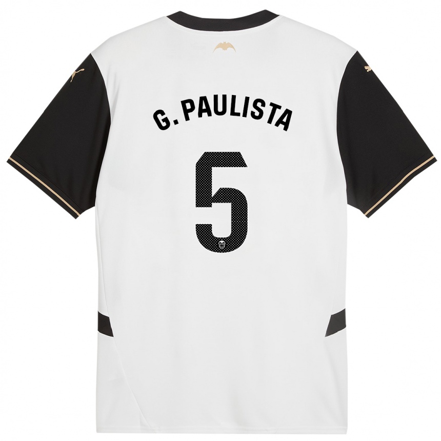 Enfant Football Maillot Gabriel Paulista #5 Blanc Noir Tenues Domicile 2024/25 Canada