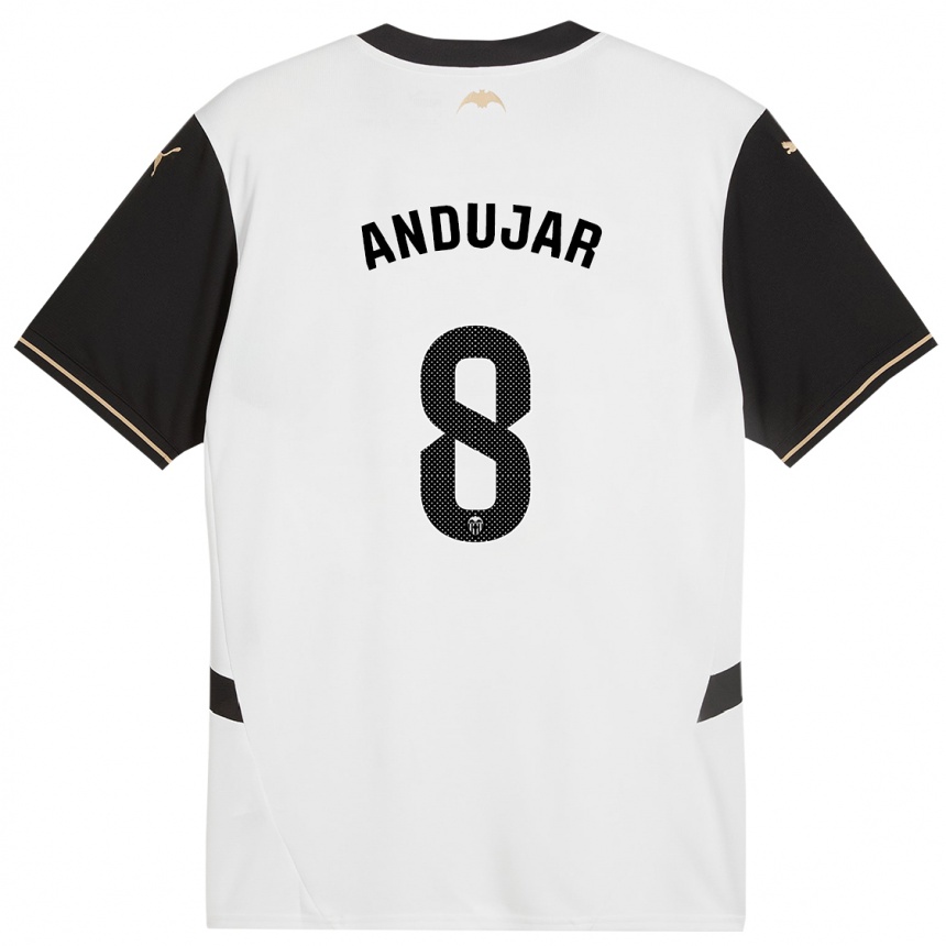 Enfant Football Maillot Candela Andujar #8 Blanc Noir Tenues Domicile 2024/25 Canada