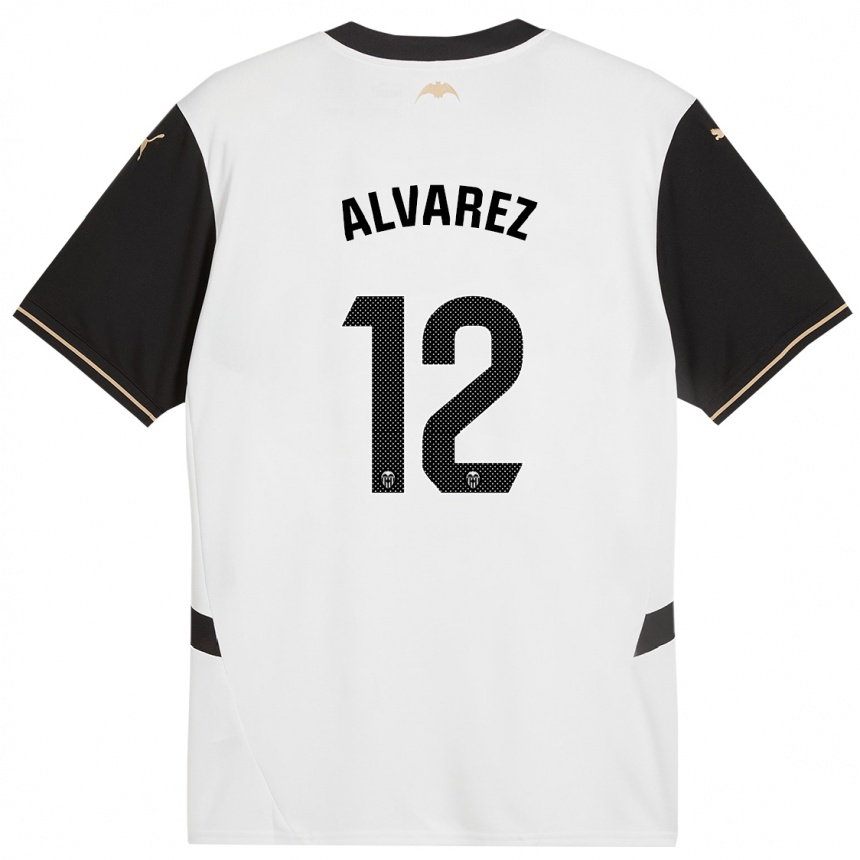 Enfant Football Maillot Sofia Alvarez #12 Blanc Noir Tenues Domicile 2024/25 Canada