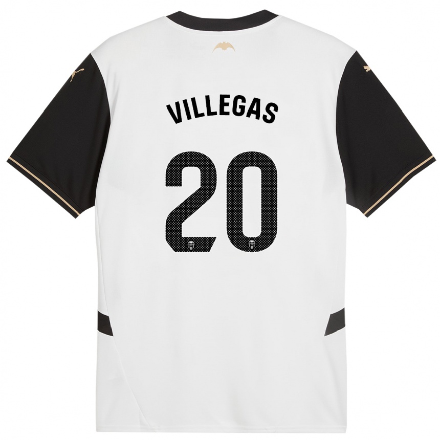 Enfant Football Maillot Noelia Villegas #20 Blanc Noir Tenues Domicile 2024/25 Canada