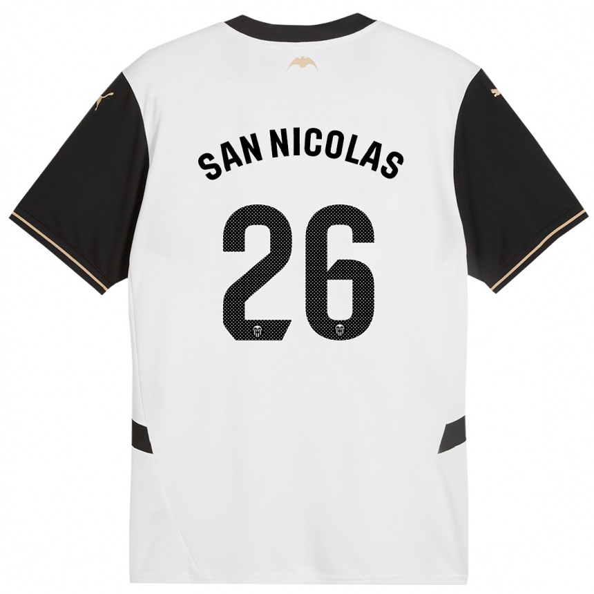 Enfant Football Maillot Olga San Nicolas #26 Blanc Noir Tenues Domicile 2024/25 Canada