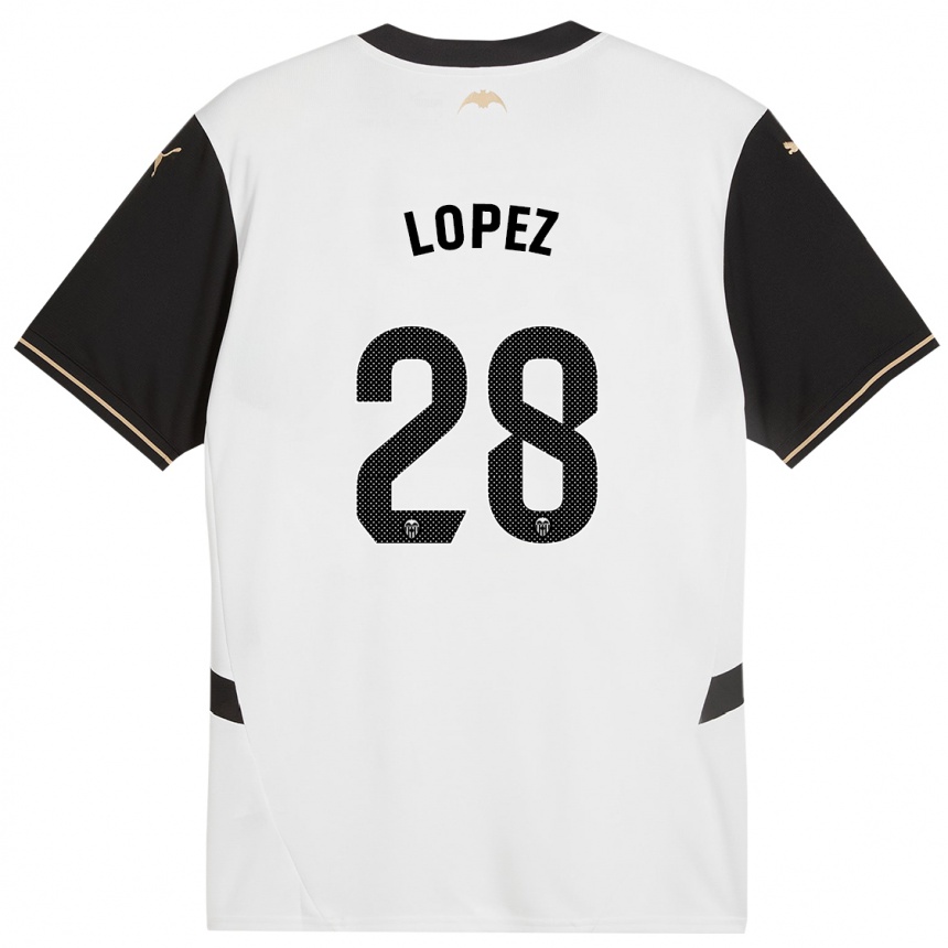 Enfant Football Maillot Saray Lopez #28 Blanc Noir Tenues Domicile 2024/25 Canada