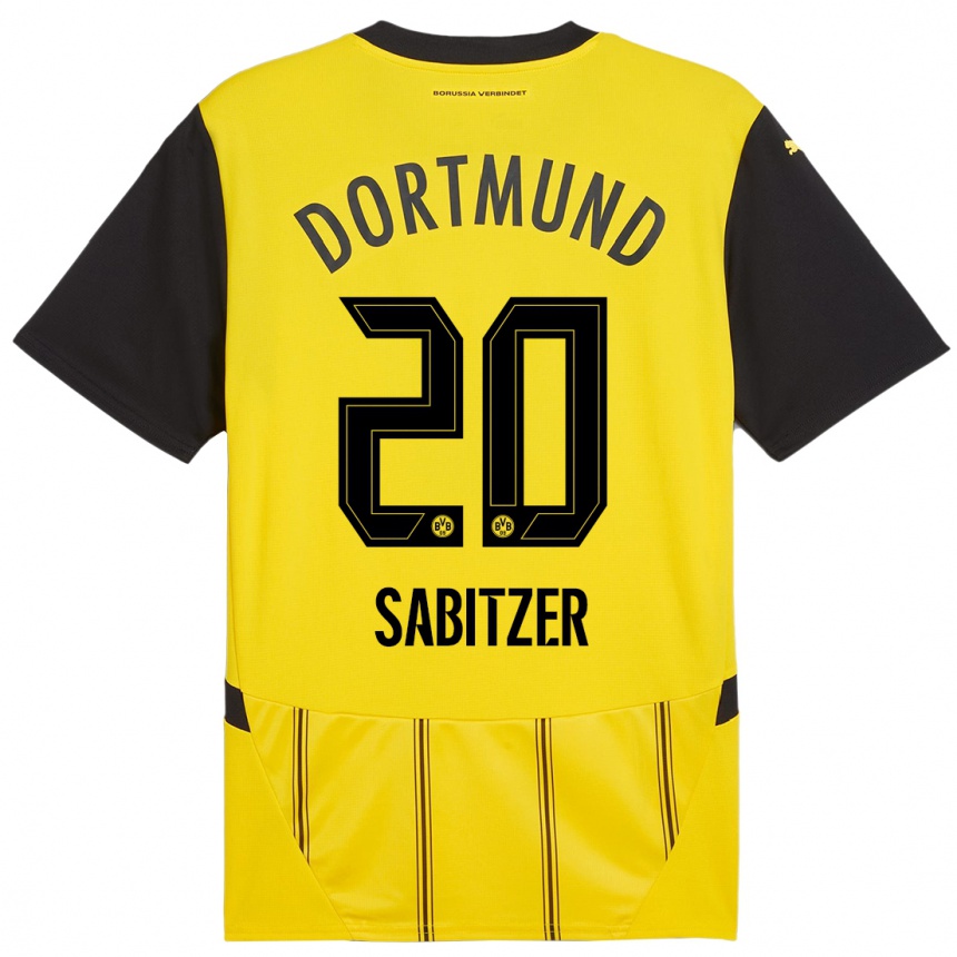 Enfant Football Maillot Marcel Sabitzer #20 Jaune Noir Tenues Domicile 2024/25 Canada