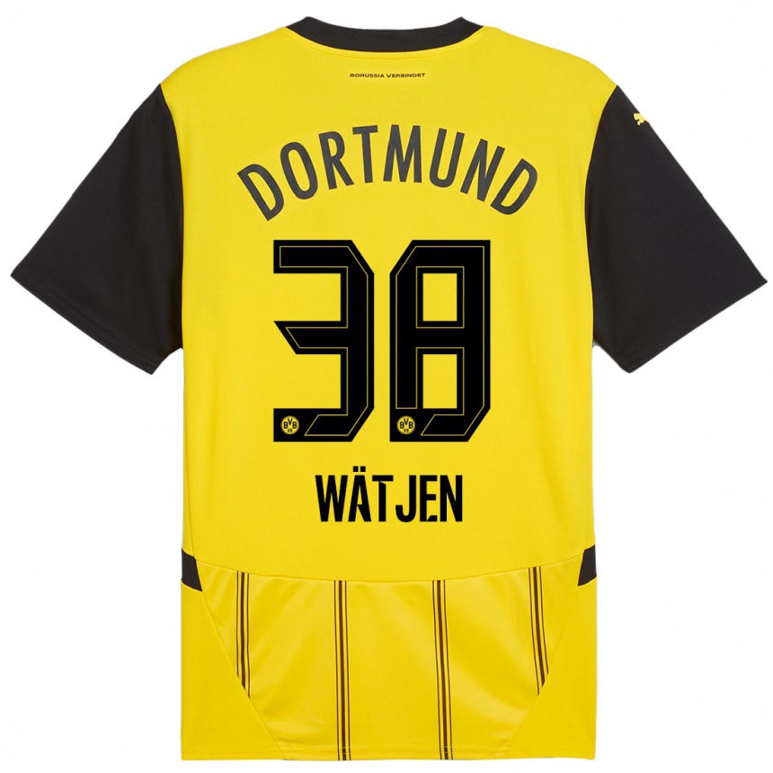 Enfant Football Maillot Kjell Wätjen #38 Jaune Noir Tenues Domicile 2024/25 Canada