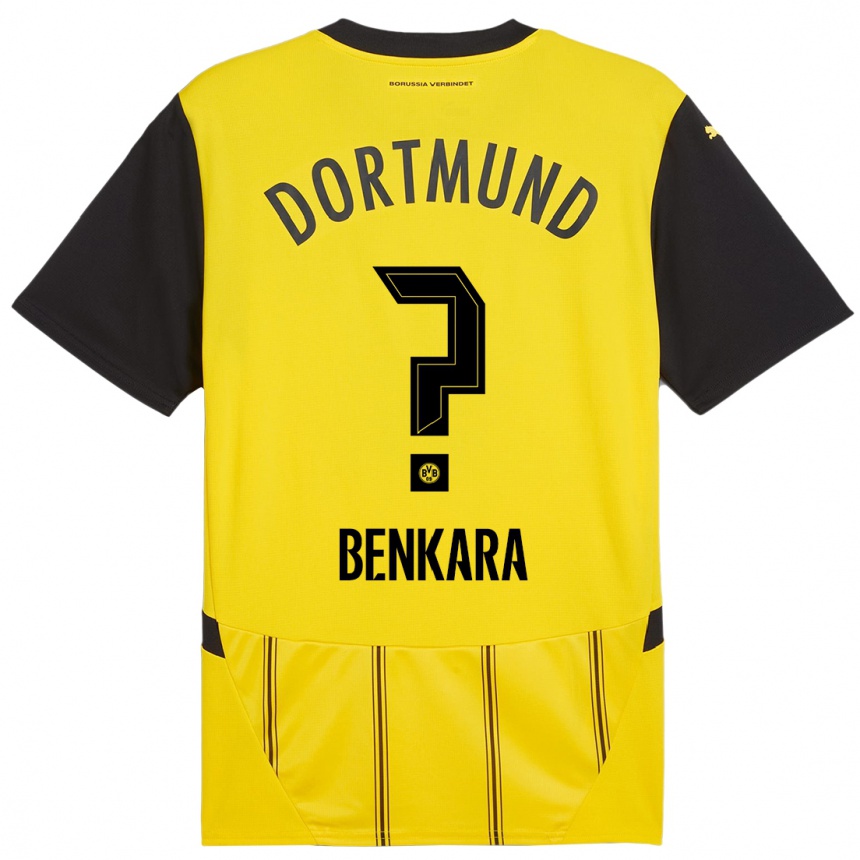 Enfant Football Maillot Elias Benkara #0 Jaune Noir Tenues Domicile 2024/25 Canada