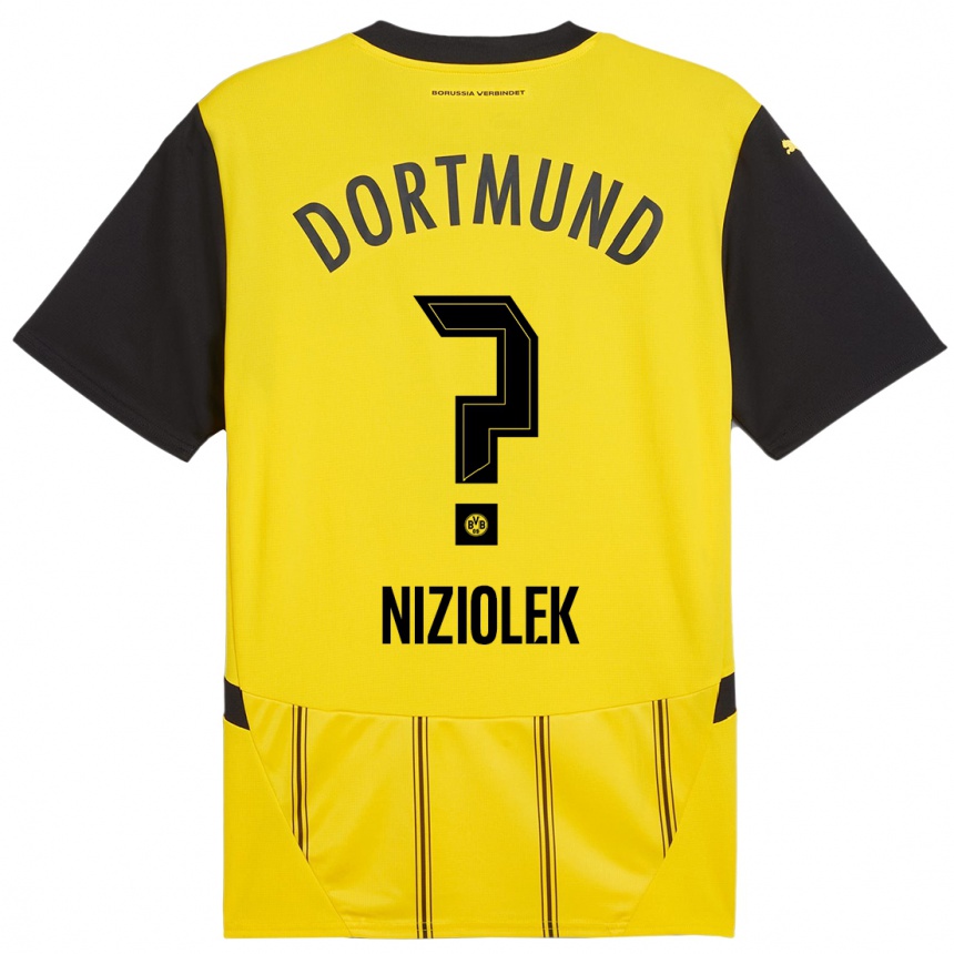 Enfant Football Maillot Alex Niziolek #0 Jaune Noir Tenues Domicile 2024/25 Canada