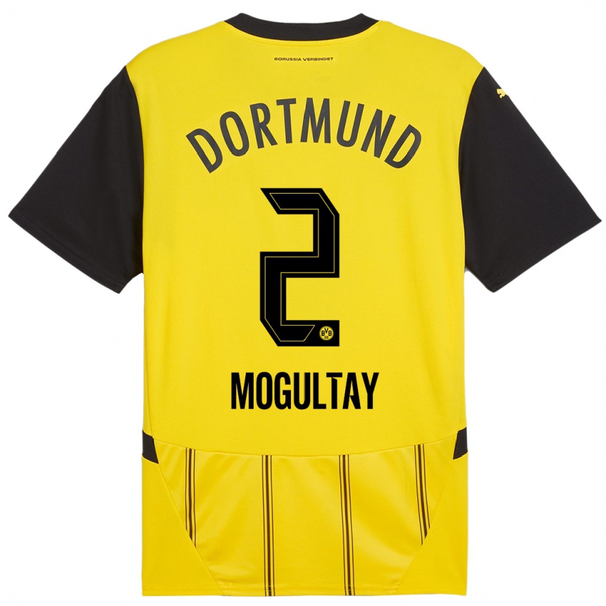 Enfant Football Maillot Baran Mogultay #2 Jaune Noir Tenues Domicile 2024/25 Canada