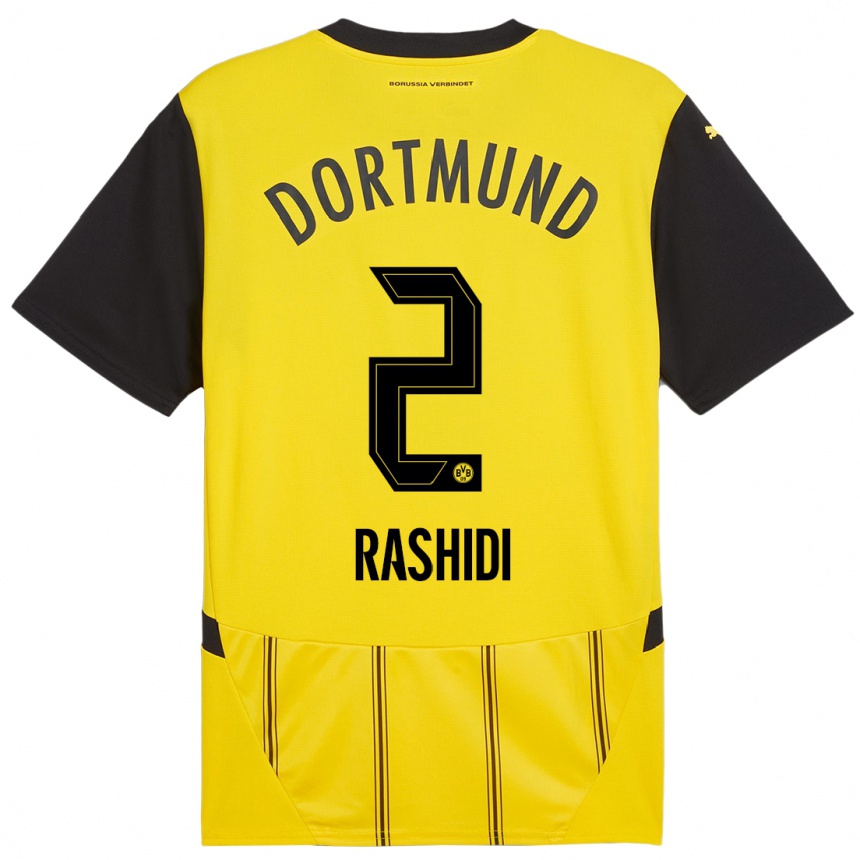 Enfant Football Maillot William Rashidi #2 Jaune Noir Tenues Domicile 2024/25 Canada