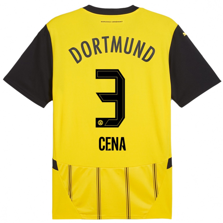 Kids Football Valon Cena #3 Yellow Black Home Jersey 2024/25 T-Shirt Canada