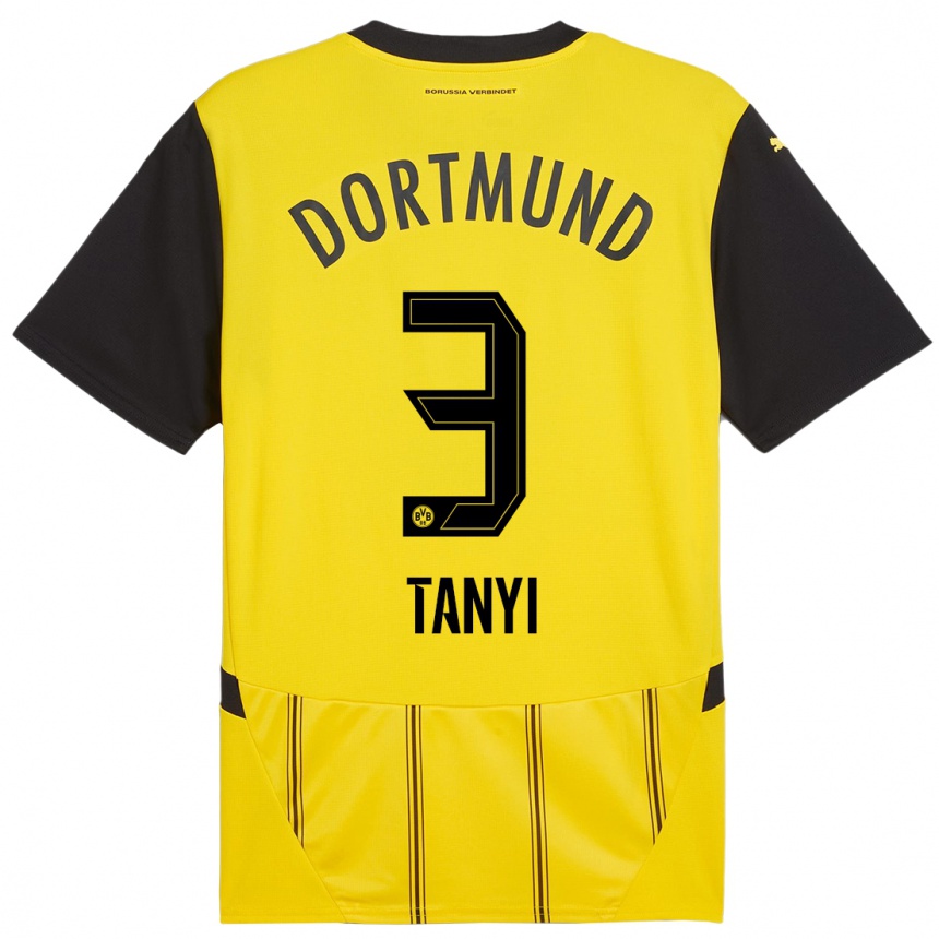 Enfant Football Maillot Paul Tanyi #3 Jaune Noir Tenues Domicile 2024/25 Canada