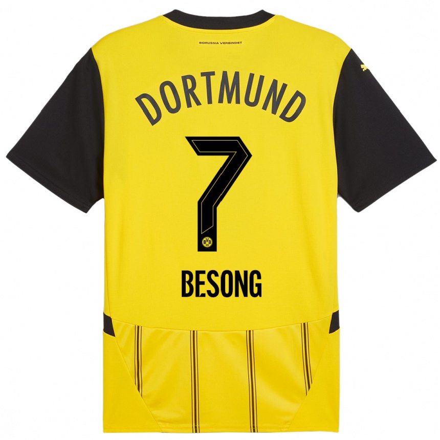 Enfant Football Maillot Paul-Philipp Besong #7 Jaune Noir Tenues Domicile 2024/25 Canada