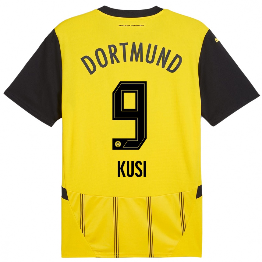 Enfant Football Maillot Jemain Kusi #9 Jaune Noir Tenues Domicile 2024/25 Canada