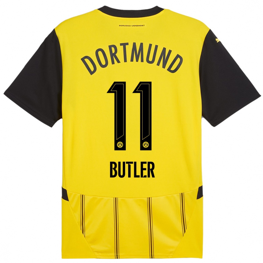 Enfant Football Maillot Justin Butler #11 Jaune Noir Tenues Domicile 2024/25 Canada