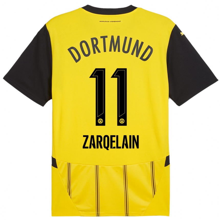 Enfant Football Maillot Fadi Zarqelain #11 Jaune Noir Tenues Domicile 2024/25 Canada