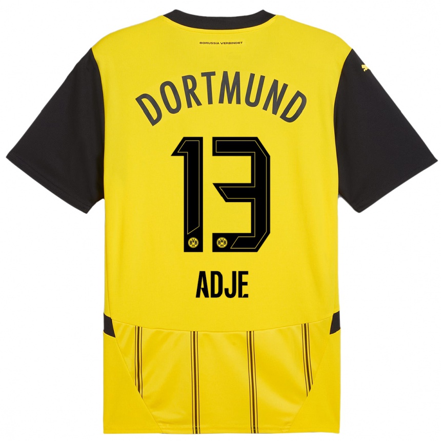 Enfant Football Maillot Miguel Adje #13 Jaune Noir Tenues Domicile 2024/25 Canada