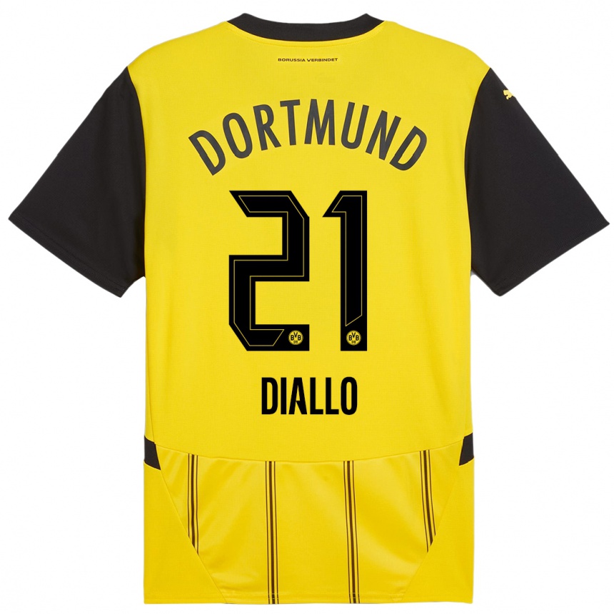 Enfant Football Maillot Ousmane Diallo #21 Jaune Noir Tenues Domicile 2024/25 Canada